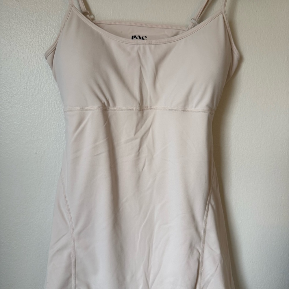 PacSun cream/white open Back tennis Dress with Adjustable Straps - Picture 2 of 7